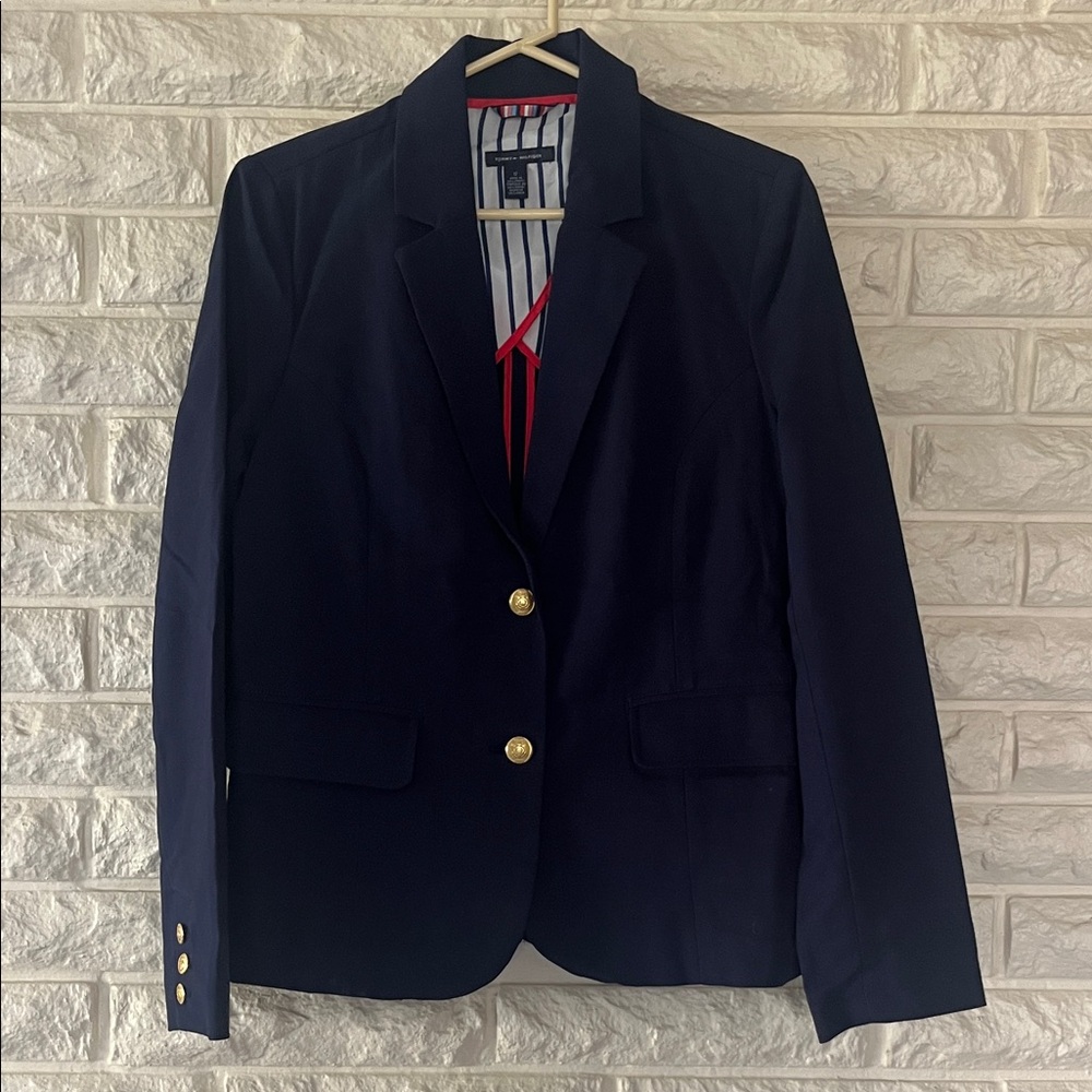 Tommy Hilfiger Navy Blazer with Red Accents